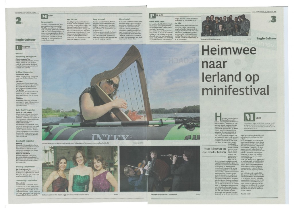 Toertje Muziek in NHD Waterland 27-08-2015